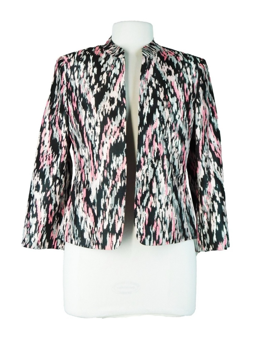 Kasper strawberry multi Open Front Patterned suit Jacket NWT - Picture 2 of 10